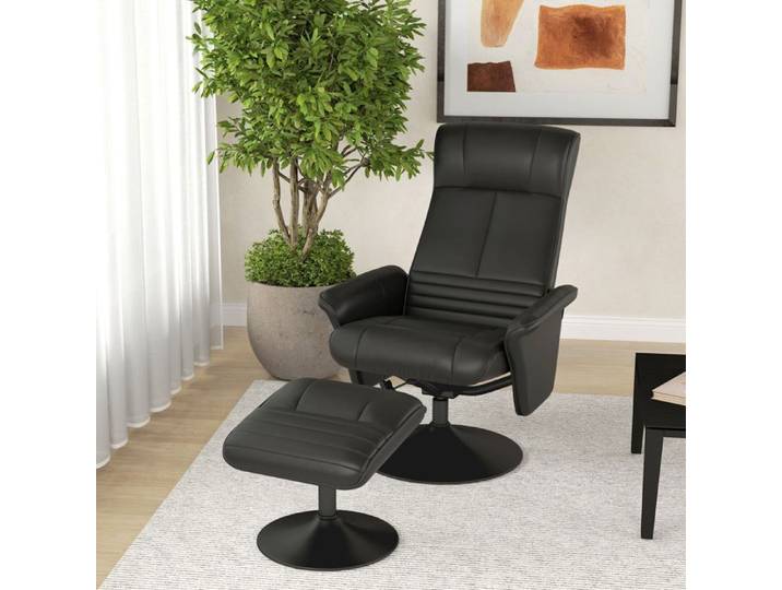 Fauteuil TV - WESTYLE - Relax - Pivotant 360° - Inclinable 135° - Microfibre noir