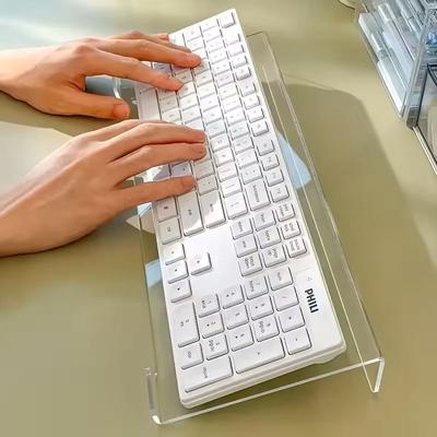 Transparent Acrylic Keyboard Stand Space Saving Desktop Lift For Keyboards & Mini Computers Transparent Acrylic Keyboard Stand Space Saving Desktop Lift For Keyboards & Mini Computers