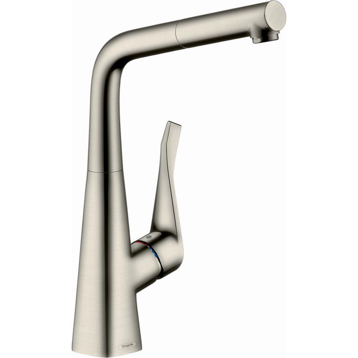 hansgrohe Metris M7114-H320 Küchenarmatur 73812800 Edelstahl-Optik, mit sBox, mit Ausziehbrause