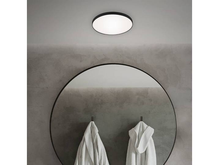 Briloner LED Deckenlampe Malbona, schwarz, für Badezimmer, Metall, Modern, LED Deckenleuchte