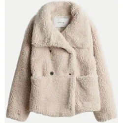 Cabanjacke aus Teddyplüsch Halko Beige 40