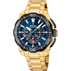 Festina Quarz Herren Chrono Bike F20727/1 - blau,gold - 45.5mm