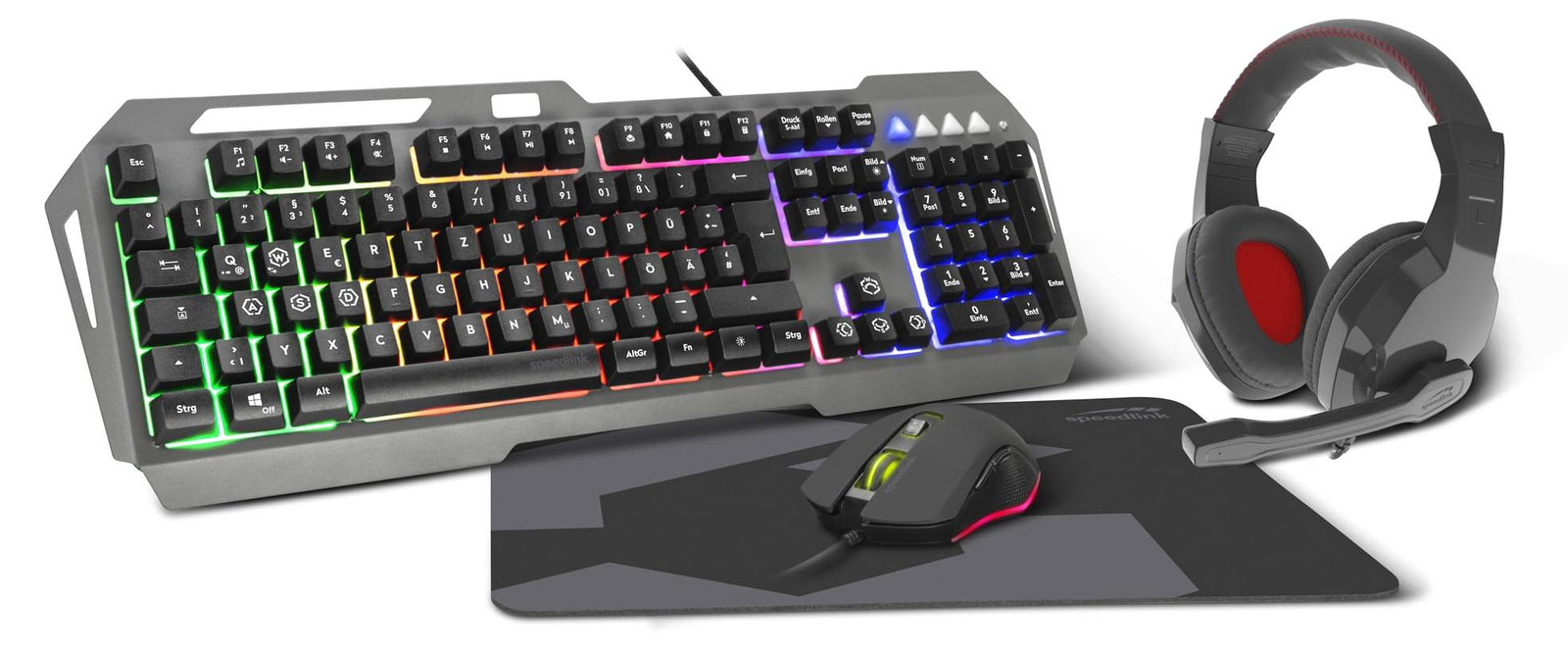 Speedlink LUNERA 4in1 Illuminated Gaming Set - Zwart - SL-670305-BK