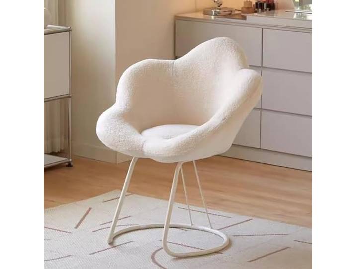 GJVBGA krzesło okrągłe wyściełane krzesło do biegania do małych pomieszczeń puszysta Sofa boczna do salonu sypialni biura(Color:A)