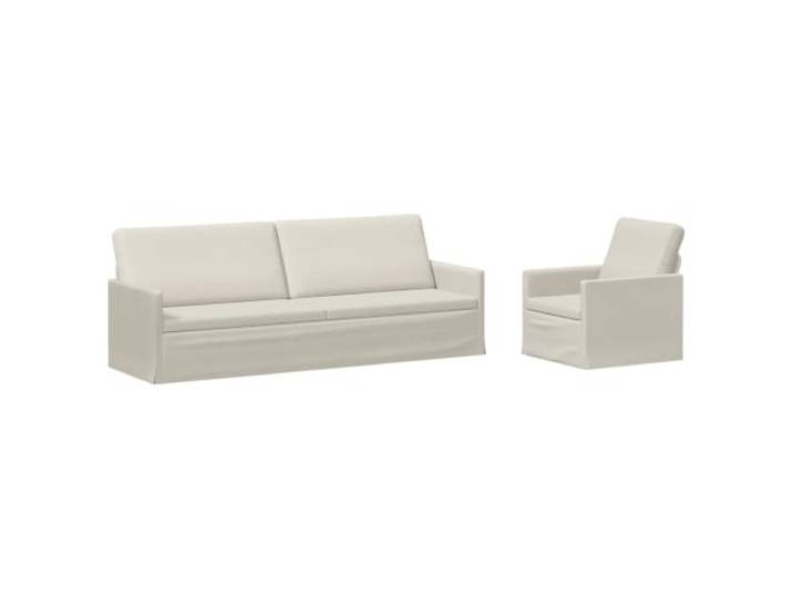 vidaXL Sofa-Set 2 pcs Creme Samt (V) Samtpolsterung für Komfort und Style, Metallrahmen sorgt für hohe Stabilität, Für maximalen Komfort gemacht