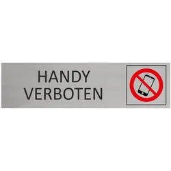 CombiCraft Aluminium Türschild Handys verboten 165x45mm mit 3M-Tape