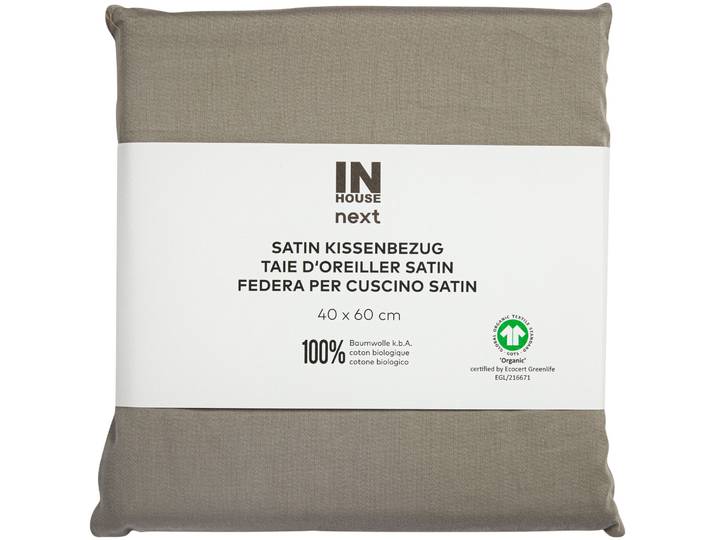 Inhouse Kissen Gots Satin 40x60 taupe