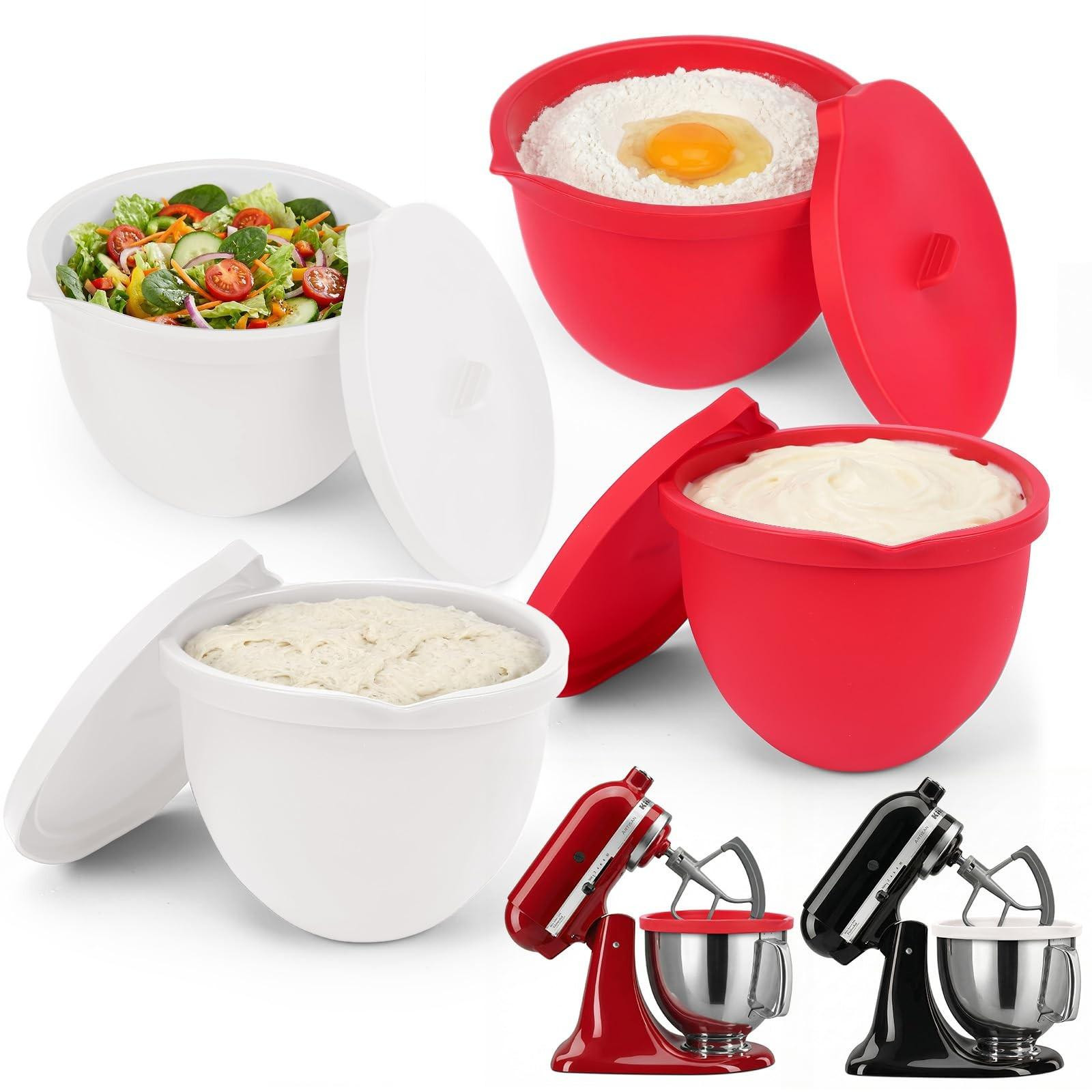 Solidchoice Set van 4 Siliconen Schaalinzetstukken voor KitchenAid 5 Quart Mixer