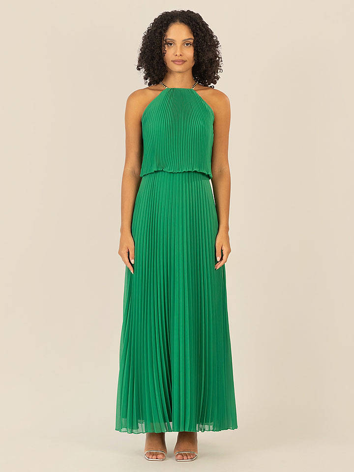 APART Plisseekleid in Grün - 36