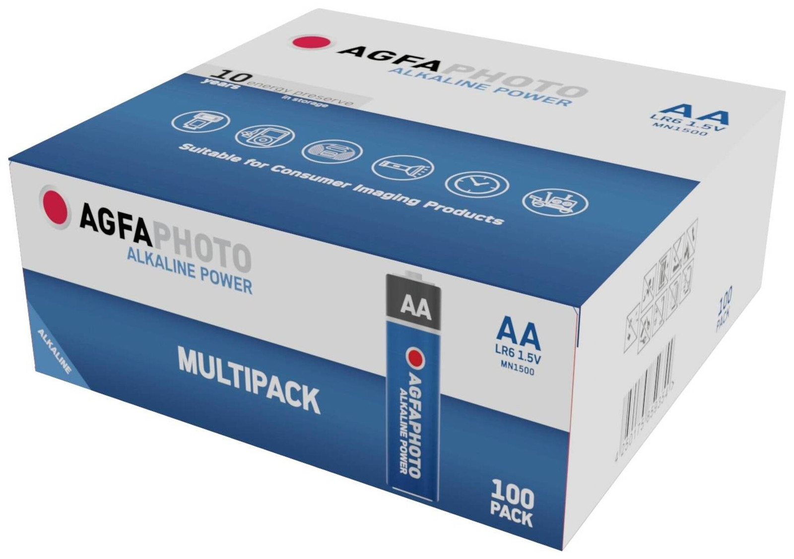 AgfaPhoto Alkaline batterijen Mignon AA LR06 1,5V, 100 stuks