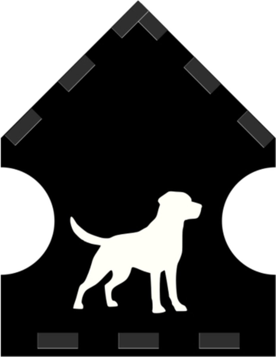Djemzy Boekensteun Huisje met Hond - Zwarte Houten Boekenstandaard