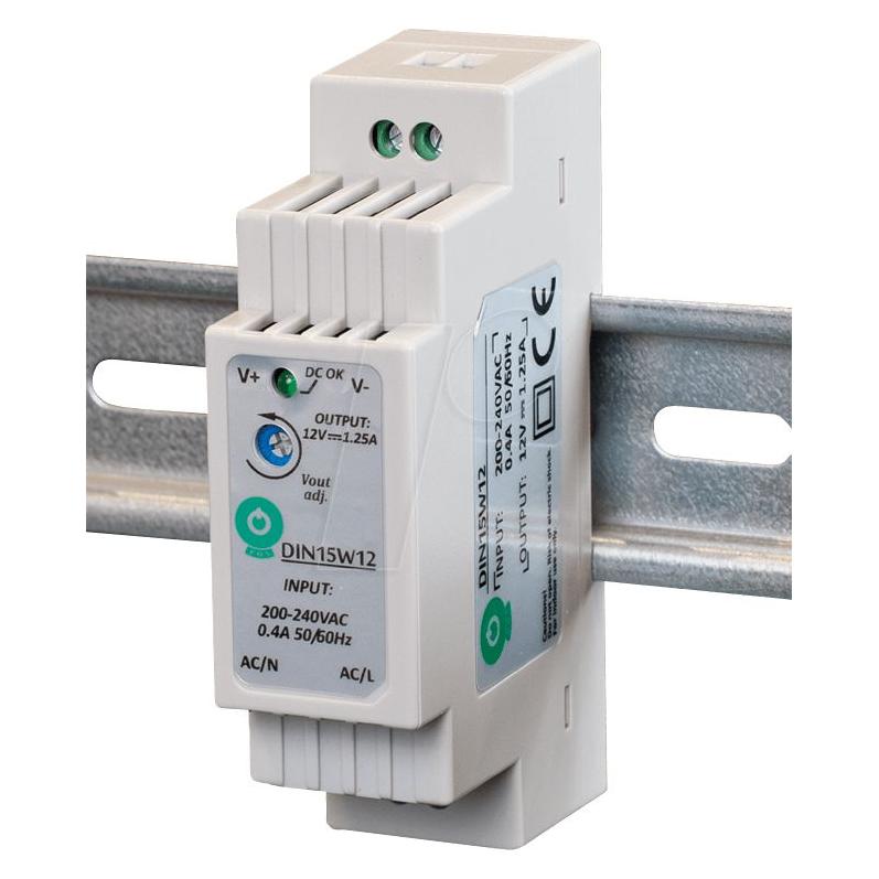 DIN-RAIL 24V/0.63A, 15W POWER (DIN15W24)