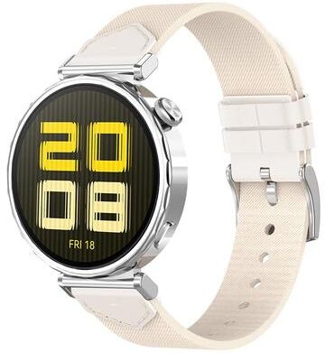 Everyday Crate Huawei Watch GT 5 41mm GT 5 Pro 42mm Nylon Watch Band Stitched Denim Watch Strap white