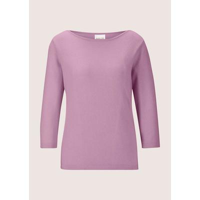 Longpullover MADELEINE "Strickpullover Kaschmirpullover mit U-Boot-Ausschnitt", Damen, Gr. 48, rosa (malve), Obermaterial: 100% Kaschmir WS., Modern, normal, U-Boot-Ausschnitt, Pullover Longpullover, Kaschmirpullover mit 3/4 Arm