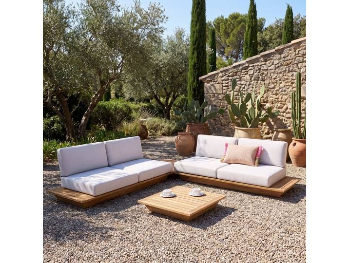 Gartenmöbelset mit 2 Sofas und 2 Couchtischen