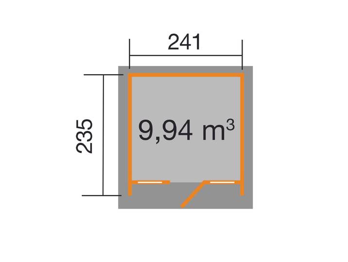 weka Designhaus 263 Gr.1 natur, ET, 2 Fensterpaneele