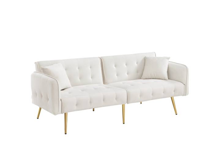 SCHLAFSOFA mit klappbaren Armlehnen und Metallfüßen