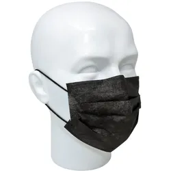 emissimo OP-Maske Mundschutz, Typ IIR Maske 3-lagig medizinischer Mundschutz EN 14683 schwarz  50 Stück