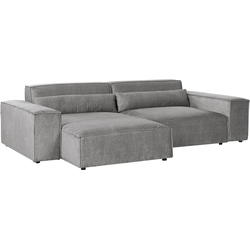 ECKSOFA Modul 3-Sitzer rechtsseitig Grau Stoff Hellnar