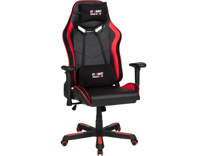 Gaming-Stuhl DUO COLLECTION Game Rocker G-30 L , schwarz (schwarz, rot, schwarz, rot, schwarz, rot), B:72cm H:138cm T:72cm, Stühle, Gaming-Stuhl
