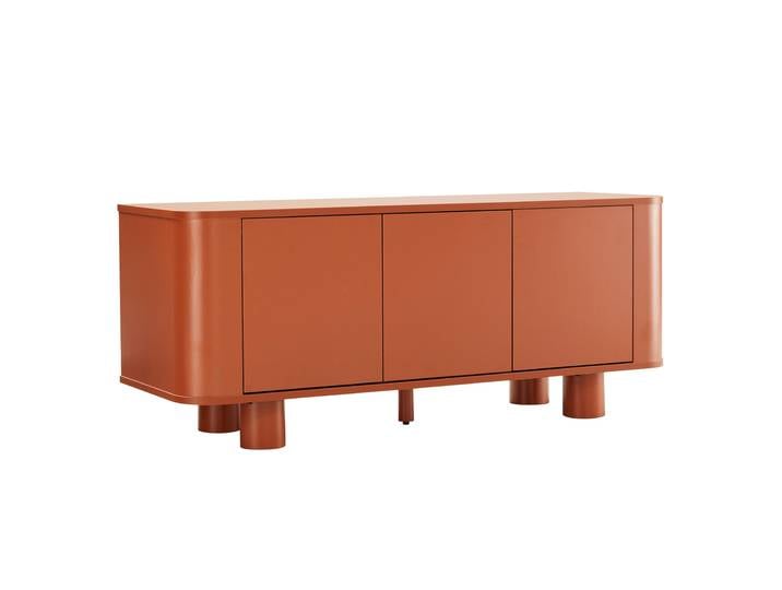 Lowboard orange, 120 cm, Retro-Stil