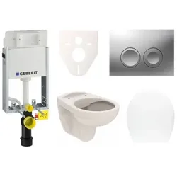 Geberit Wand-WC Set für Einmauerung + Ceramia S-Line WC SIKOGE1U3