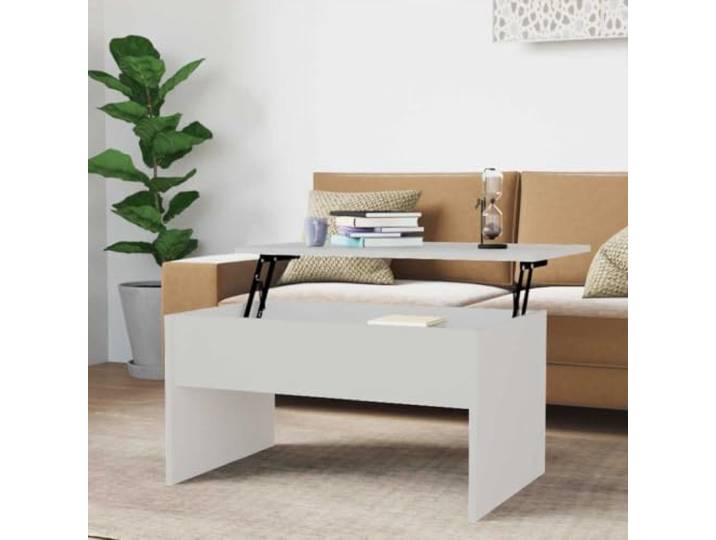 ZXQVLMRS Couchtisch, Höhenverstellbar, Wohnzimmertisch, 80x50.5x41.5 cm Platzsparendes Staufach, Funktionale Tischplatte, Robuster Holzwerkstoff