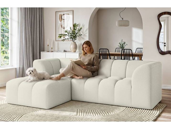 OTTO home Ecksofa TUURE L-Form, Verlässliche Qualität, moderne Steppung, Breite 255cm, Bubble Optik, moderne Steppung, hoher Sitzkomfort, Wellenunterfederung