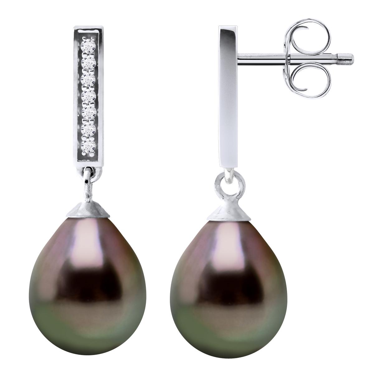 Dangle Oorbellen Tahitian Parel sieraden 8-9mm Pears 925