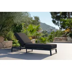 OUTFLEXX Allure Liege, Gartenliege, anthrazit, Aluminium und Polyester, 209 x 72 cm, schnelltrocknend, witterungsbeständig