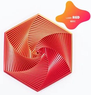 Perfect Picks Market Printed Fractal Hexagon Toy Mesmerizing Spiral Design, Pocket Sized Stress Reliever, Exquisite Decor & Gift Item large Size red