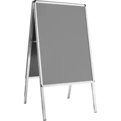 SPRINTIS Kundenstopper A1, silber, doppelseitiger Plakataufsteller mit runden Ecken, Gehwegaufsteller für Innenbereich, für Plakate 59,4 x 84,1 cm, Aluminium