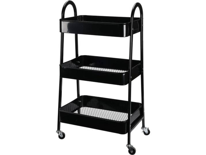 Storage solutions Küchenregal Basic Schwarz 32/9/45 cm Metall, 32x79.5x9 cm, Esszimmer, Servierwagen