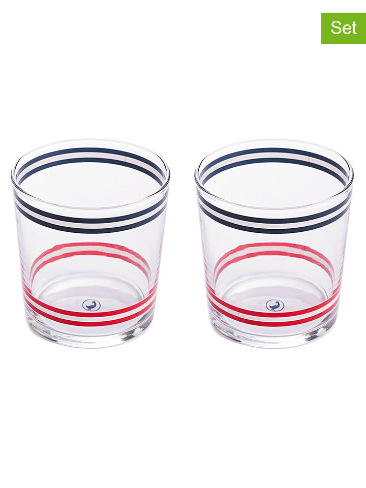 El Ganso 2er-Set: Gläser in Dunkelblau/ Rot/ Weiß - 345 ml - onesize