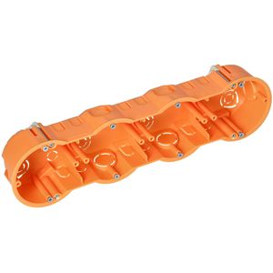 Orno Gerätedose OR-JB-13813, für Hohlwände, 45 mm Einbautiefe, orange, 4-fach