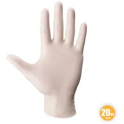 MULTITEC Latex-Handschuhe, Größe M - Weiß, 20er