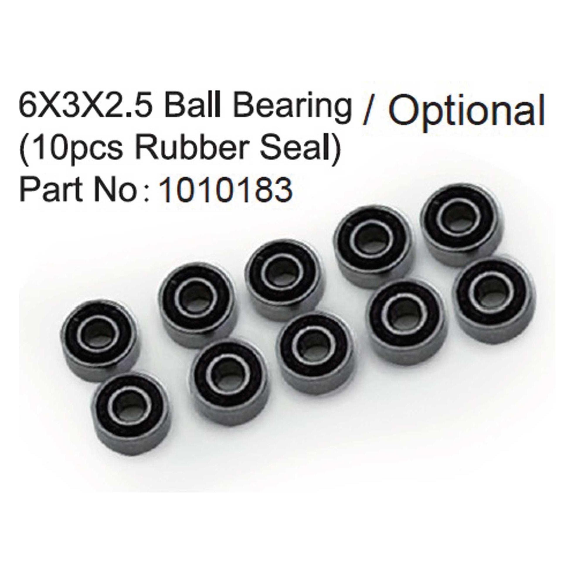 Hobby Plus RC 6X3X2.5 Ball Bearing ( 10pcs Rubber Seal ) (HBP240365)