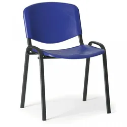 Konferenzstuhl - Kunststoff, ISO, blau Biedrax Z9517m, Fußgestell schwarz