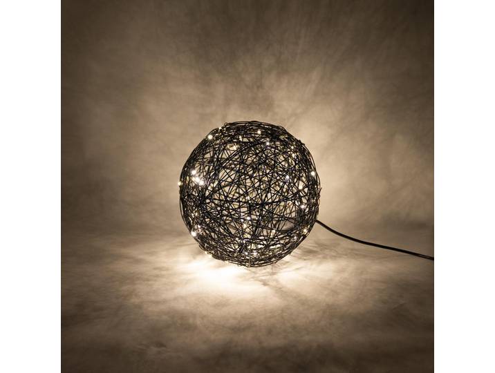 s.luce Led-Aussenkugel Mesh Schwarz Ø 30cm, Metall, Rund,Rund, LED integrated, 30x30x30 cm, Lampen & Leuchten, Außenbeleuchtung, Außenleuchten