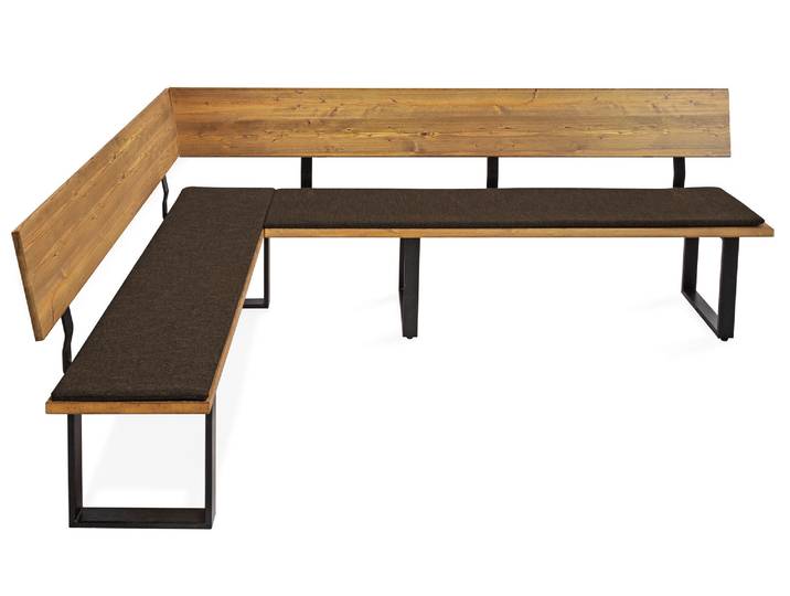 CURBY Eckbank, rustikale Altholzoptik, Material Massivholz