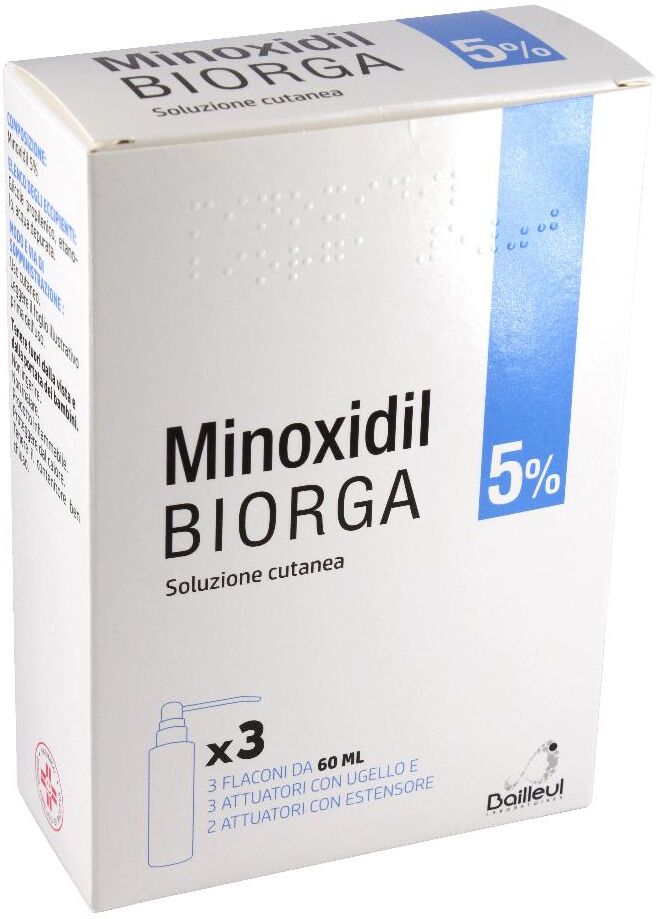 GMM FARMA Srl Minoxidil Biorga 5% Soluzione Cutanea, 3 Flaconi