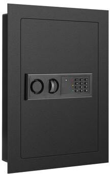 Costway Digital Flat Recessed Wall Safe Security Lock Gun Cash Box-Black