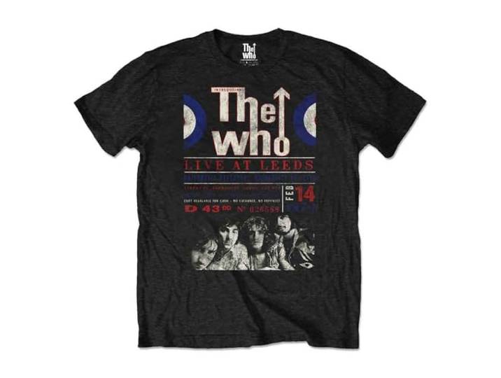 The Who T Shirt Live At Leeds 1970 Poster nieuw Officieel Eco Mannen Zwart M