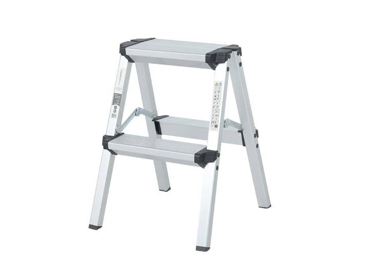 STEP Marchepied double pliable en aluminium 2 marches