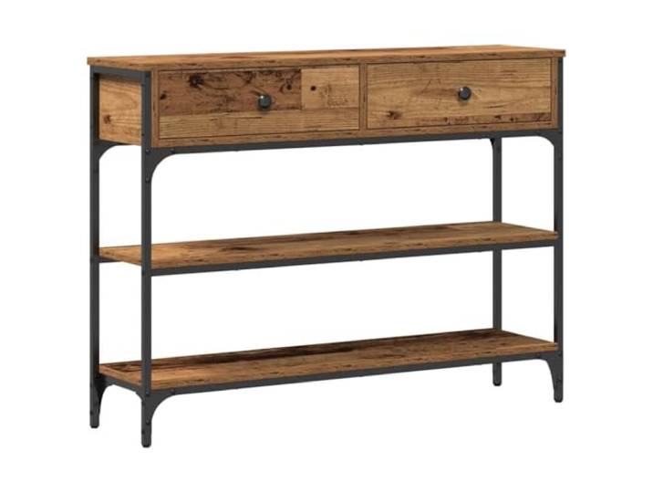 Heofavd Konsolentisch Altholz-Optik 100x25x75 cm mit Schubladen
