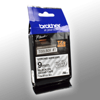 Brother P-Touch Band TZe-S121 schwarz auf transparent 9mm / 8m laminiert extra stark