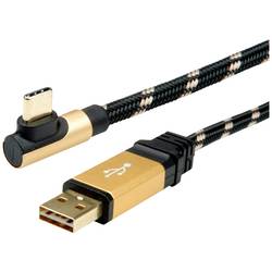 ROLINE GOLD USB 2.0 Kabel, USB-A ST reversibel - USB-C ST gewinkelt, 3 m 11.02.9062