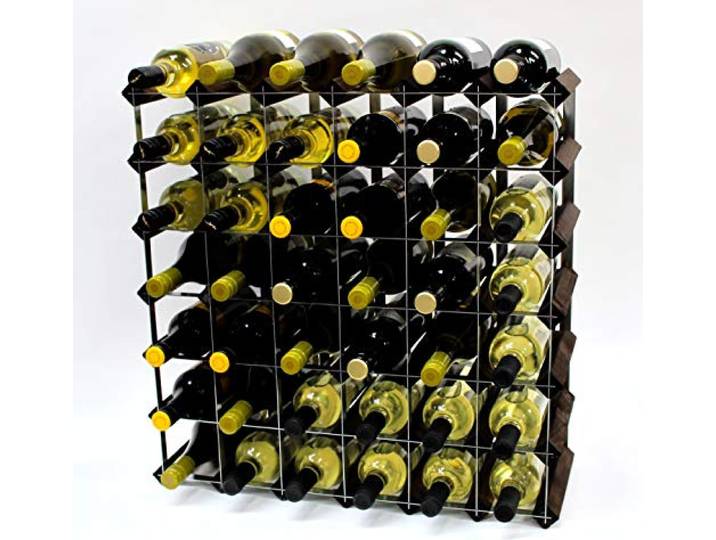 Cranville wine racks Klassische 42 Flasche Eiche dunkel gebeiztem Holz und verzinktem Metall Weinregal fertig montiert