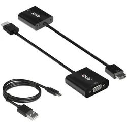 CLUB3D CAC-1302 Videokabel-Adapter 0,5 m HDMI Typ A (Standard) VGA (D-Sub) Schwarz