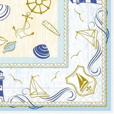 Mank Serviette aus Tissue - Coast, 33 x 33 cm, 100 Stück - Maritim